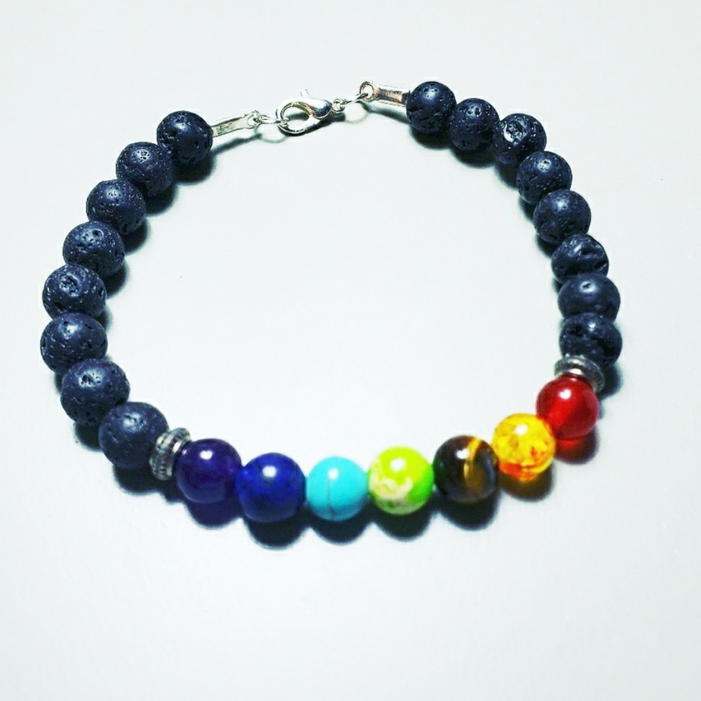 GREAT GIFT Rainbow 7 Chakra Aromatherapy Bracelet